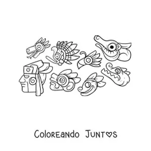 Imagen para colorear de dioses aztecas