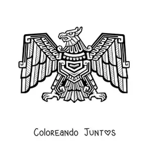 Imagen para colorear de escultura de águil azteca