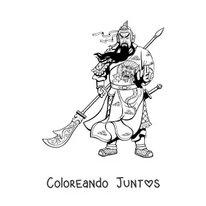 Imagen para colorear de guerrero chino