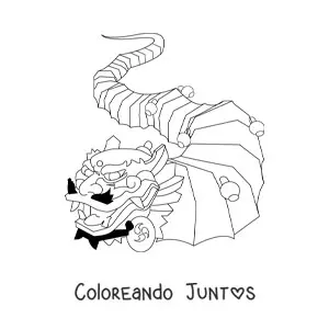 Imagen para colorear de dragón de la cultura china