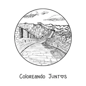 Imagen para colorear de gran muralla china