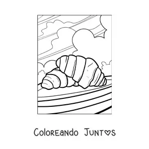 Imagen para colorear de croissants franceses tradicionales