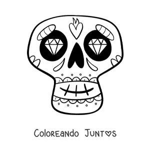 Imagen para colorear de calavera mexicana fácil