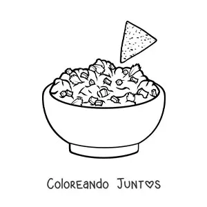 Imagen para colorear de guacamole con nachos