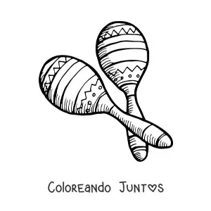 Imagen para colorear de maracas mexicanas