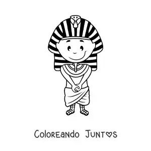 Imagen para colorear de faraón egipcio animado