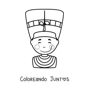 Imagen para colorear de nefertiti animada