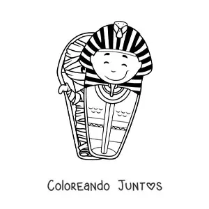 Imagen para colorear de momia egipcia animada