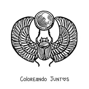 Imagen para colorear de escarabajo egipcio