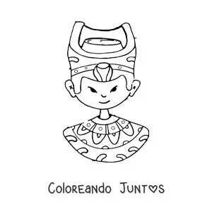 Imagen para colorear de dios egipcio animado