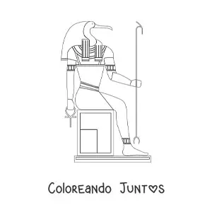 Imagen para colorear de jeroglífico egipcio del dios thoth