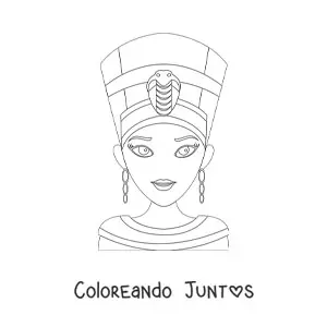 Imagen para colorear de nefertiti fácil