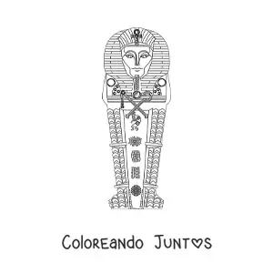 Imagen para colorear de sarcófago egipcio