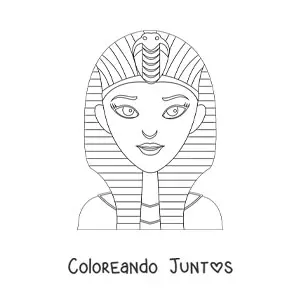 Imagen para colorear de máscara egipcia fácil