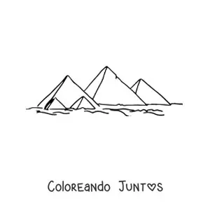 Imagen para colorear de pirámides egipcias en el desierto