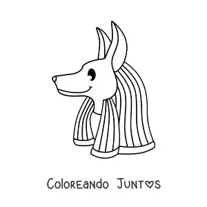Imagen para colorear de cabeza del dios anubis