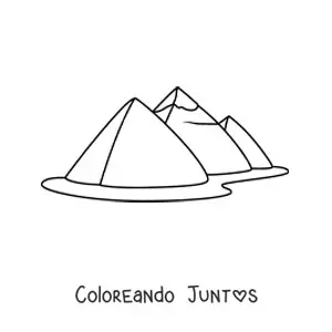Imagen para colorear de pirámides egipcias fáciles
