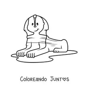 Imagen para colorear de esfinge egipcia animada
