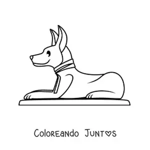 Imagen para colorear de escultura egipcia de un chacal