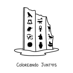 Imagen para colorear de jeroglíficos egipcios