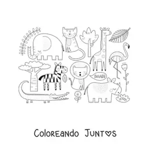 Imagen para colorear de animales de la sabana africana