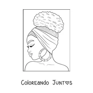 Imagen para colorear de hermosa mujer africana
