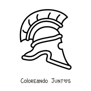 Imagen para colorear de casco romano fácil