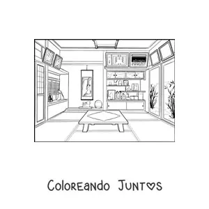 Imagen para colorear de casa japonesa