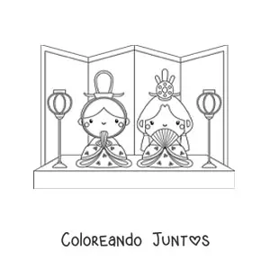 Imagen para colorear de japonesas animadas