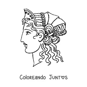 Imagen para colorear de mujer de la grecia antigua