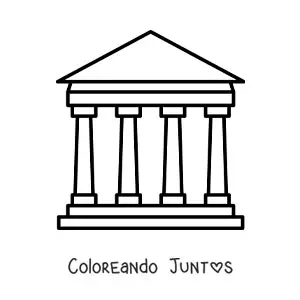Imagen para colorear de partenón griego fácil