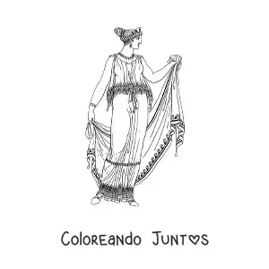 Imagen para colorear de vestimenta griega antigua