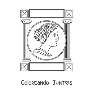 Imagen para colorear de arte griego