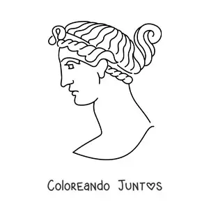 Imagen para colorear de escultura de un rostro griego