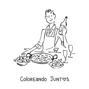 Imagen para colorear de símbolos de la cultura española y mapa