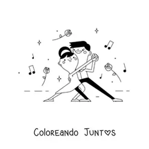 Pareja kawaii bailando tango argentino