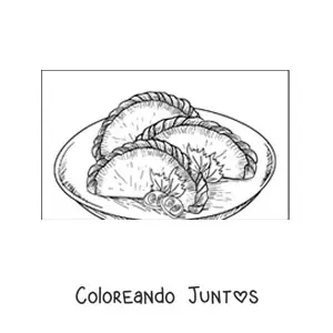 Imagen para colorear de empanadas tradicionales de la cultura argentina
