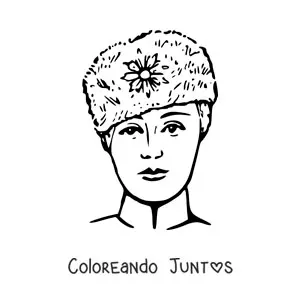 Imagen para colorear de rostro de mujer rusa