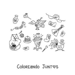 Elementos de la cultura rusa animados