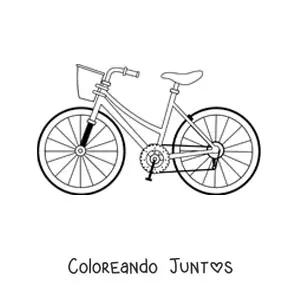 Imagen para colorear de una bicicleta con canasto