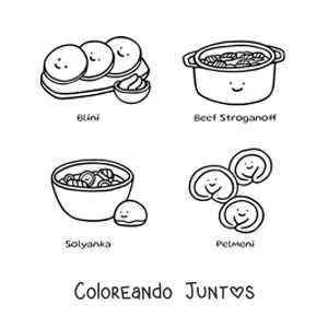 Imagen para colorear de platos típicos de rusia
