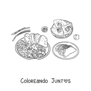 Imagen para colorear de platos tradicionales de rusia