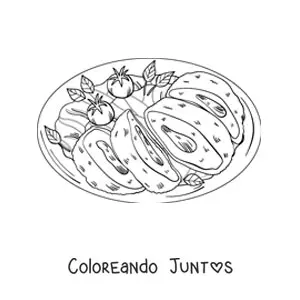 Imagen para colorear de platillo tradicional ruso