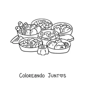 Imagen para colorear de comida típica de rusia