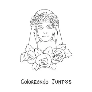 Imagen para colorear de santa rosa de lima