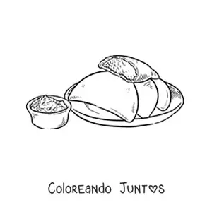 Imagen para colorear de plato tradicional de venezuela
