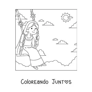 Imagen para colorear de chica de la india con traje tradicional