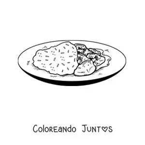 Imagen para colorear de plato de la cultura de la india