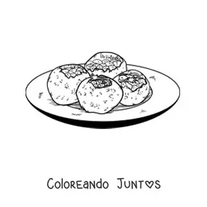 Imagen para colorear de comida típica de la india