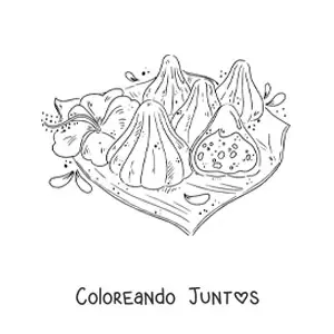 Imagen para colorear de plato típico de la cultura de la india